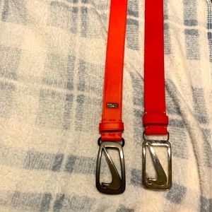 Nike Golf Men’s Leather Belts with logo buckle 32” Red & Orange😎🔥⛳️
